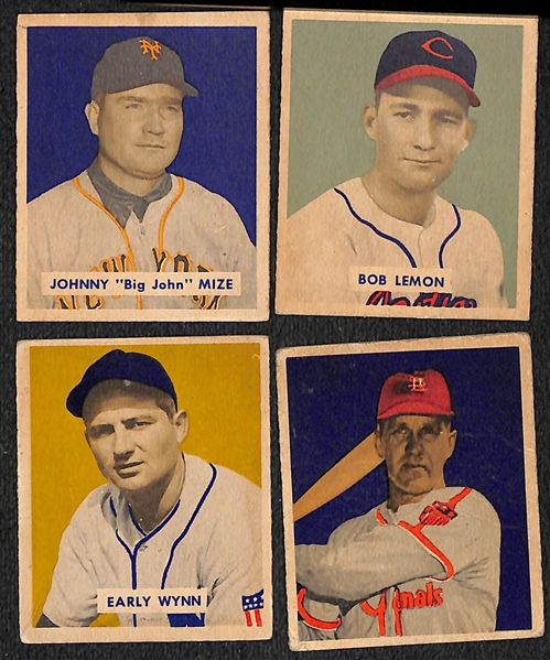 Lot of (12) 1949 Bowman Baseball Cards w. Johnny Mize