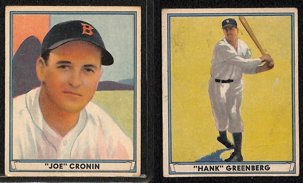  Lot of (6) 1941 Playball Cards w. Ott, Foxx, Cronin, & Greenberg