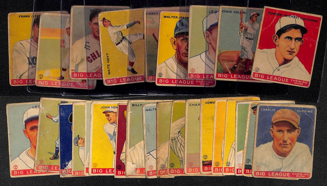  Lot of (29) 1933 Goudey Baseball Cards w. Mickey Cochrane