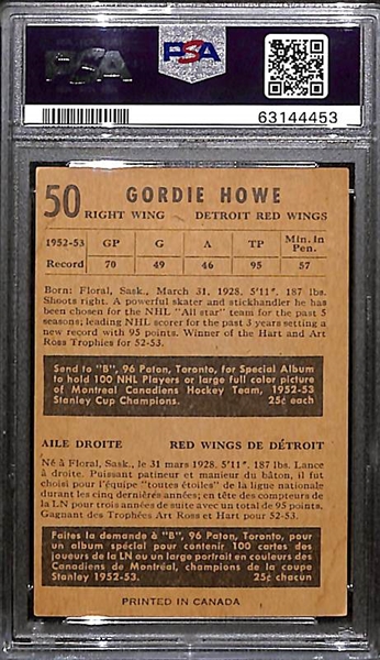 1953 Parkhurst Gordie Howe #50 Graded PSA 4 VG-EX