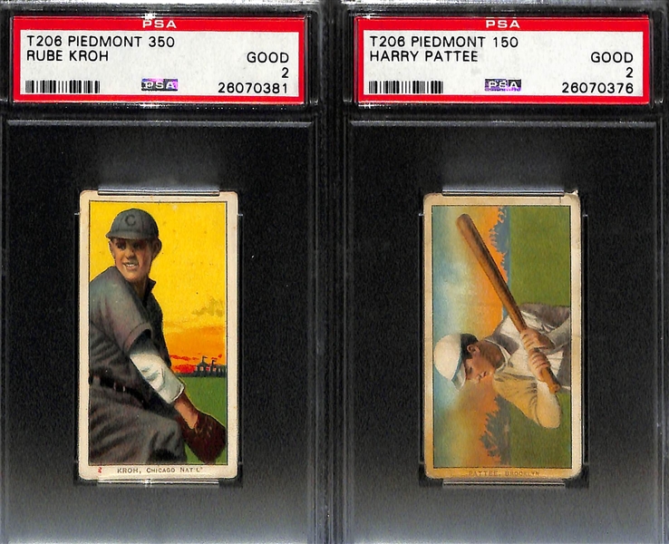 Lot of (6) 1909 T206 PSA Graded Baseball Cards (All PSA 2) w. Gabby Street