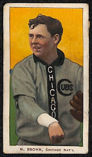 Lot of (4) T206 Cards w. 3-Fingered Brown (Chicago Shirt)