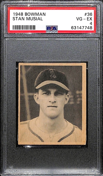 1948 Bowman Stan Musial #36 Rookie Card Graded PSA 4