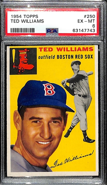 1954 Topps Ted Williams #250 Graded PSA 6