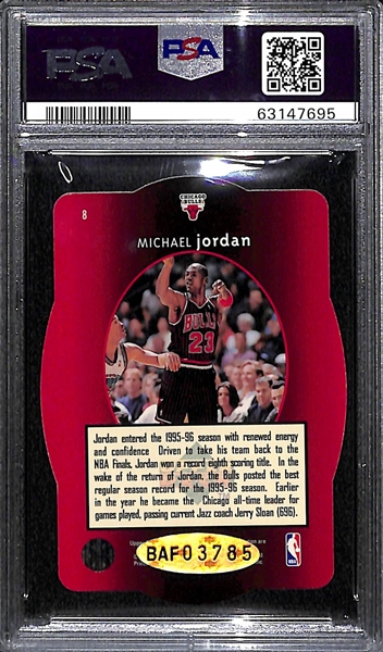 Autographed 1996 SPx Michael Jordan #8 Gold Hologram Card w. UDA Certificate - PSA Graded Authentic (7 Auto Grade) 