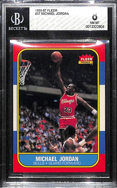 1986-87 Fleer Michael Jordan Rookie Card #57 Graded BGS 8  NM-MT