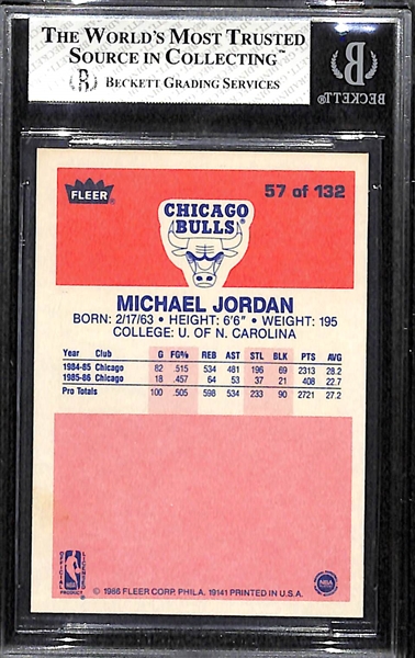 1986-87 Fleer Michael Jordan Rookie Card #57 Graded BGS 8  NM-MT