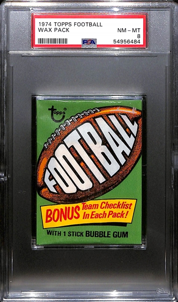 1974 Topps Football Unopened Wax Pack Graded PSA 8 NM-MT
