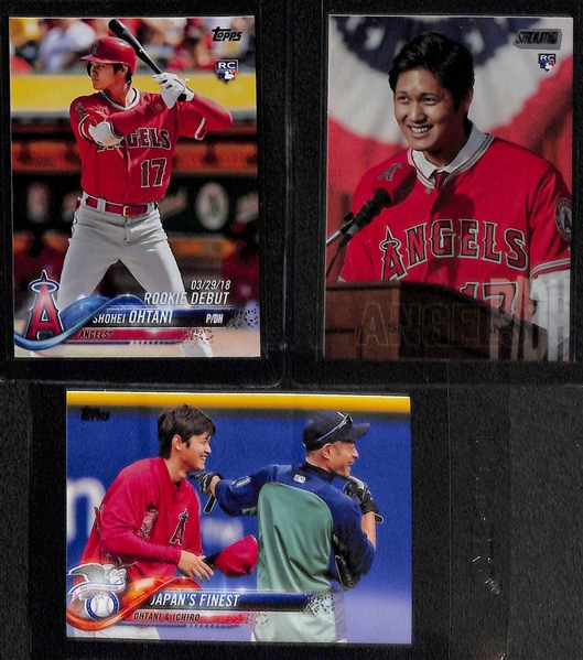 Lot of (9) 2018 Shohei Ohtani Rookie Cards w. Topps Finest #100