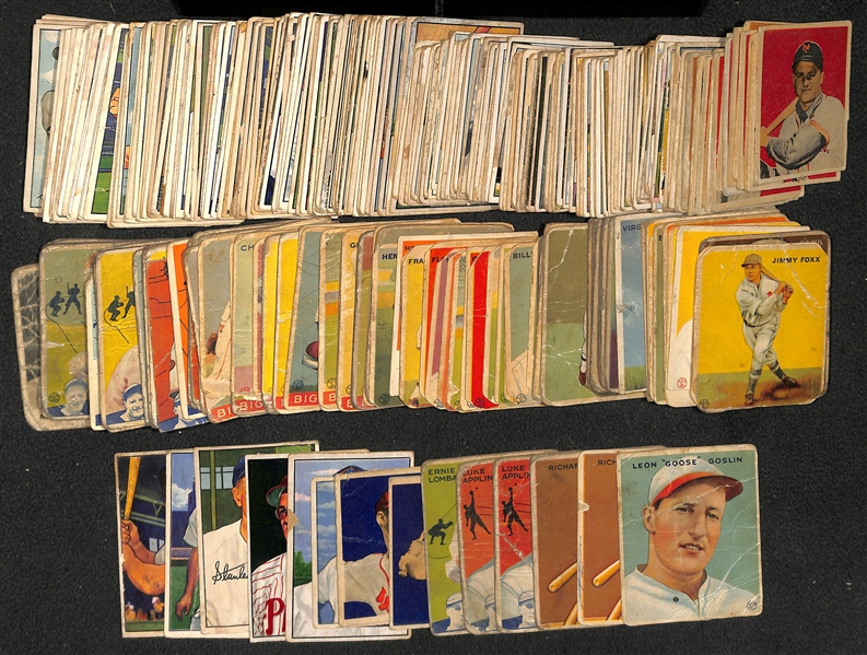  Lot of (75+) 1933-34 Goudey Baseball Cards & (170+) 1949-52 Bowman Baseball Cards in Poor Condition w. 1933 Goose Goslin