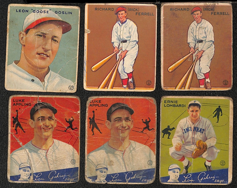  Lot of (75+) 1933-34 Goudey Baseball Cards & (170+) 1949-52 Bowman Baseball Cards in Poor Condition w. 1933 Goose Goslin