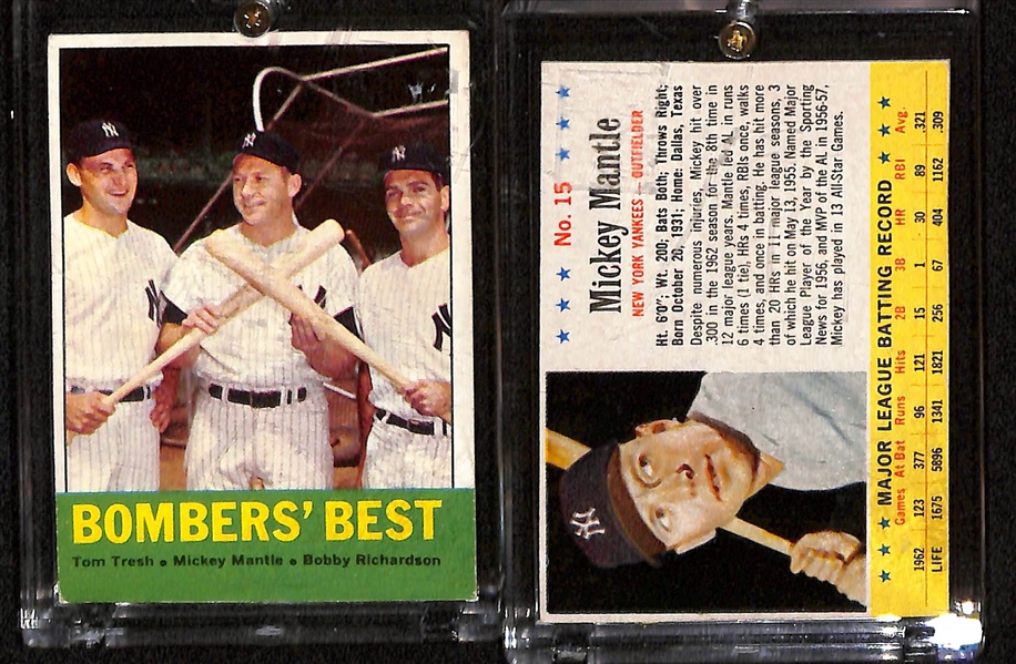 Lot of (17) Mostly 1960s Mickey Mantle Cards w. 1958 All Star