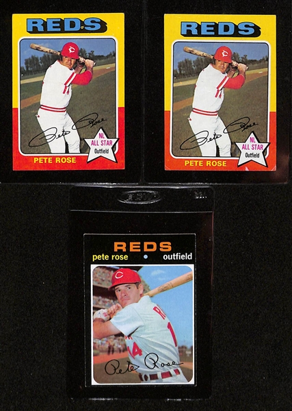 Lot of (10) 1960s and 70s Pete Rose Baseball Cards