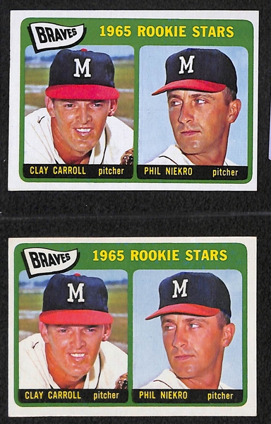 Lot of (15) 1965 Topps Baseball Rookies w. (2) Niekro, Hunter, (3) Morgan and Others 