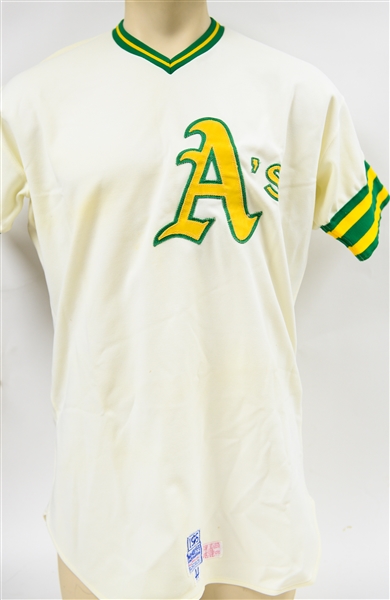 1975 Team-Issued and Used Rick Langford Oakland A's Jersey (Size 44 by McAuliffe Uniform Corp.)