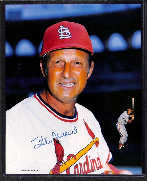 Autograph Lot - Musial Photo, 1981 AS Game Signed Program w. Stargell, Feller, F. Howard(Cover/Pages Detached, Inc. Ticket Stub), Golf Photos (JSA Auction Letter)