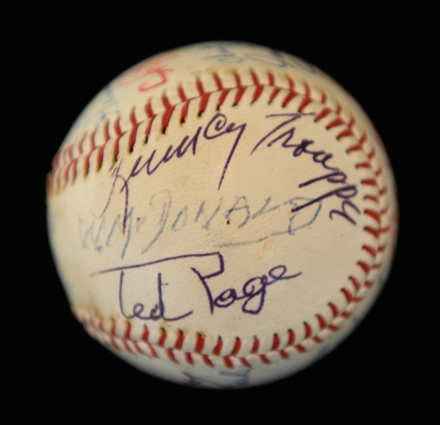 Major League Specification Baseball w. (17) Signatures Inc. RARE Effa Manley - Mostly Negro League Stars also inc. Day, Dandridge, Judy Johnson, Joe Black, Feller, Irvin, O'Neil, + (Full JSA LOA) 