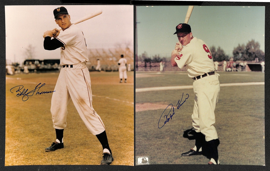 Lot of (10) Baseball Autographed 8x10 Photos w. Banks, Spahn, Thomson, Kiner, L. Appling, B. Terry, + (JSA Auction Letter)