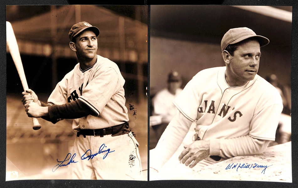 Lot of (10) Baseball Autographed 8x10 Photos w. Banks, Spahn, Thomson, Kiner, L. Appling, B. Terry, + (JSA Auction Letter)
