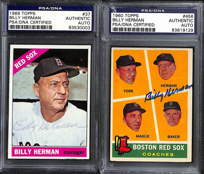 Lot Detail Lot Of 8 Autographed Baseball Cards W Billy Herman