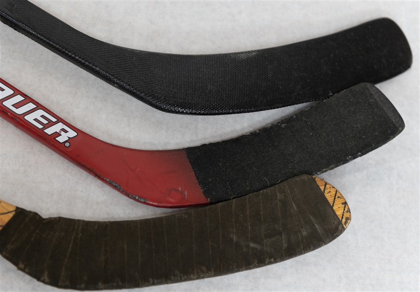 (3) Game Issued/Used Hockey Sticks w. Desjardins, Primeau and Creighton