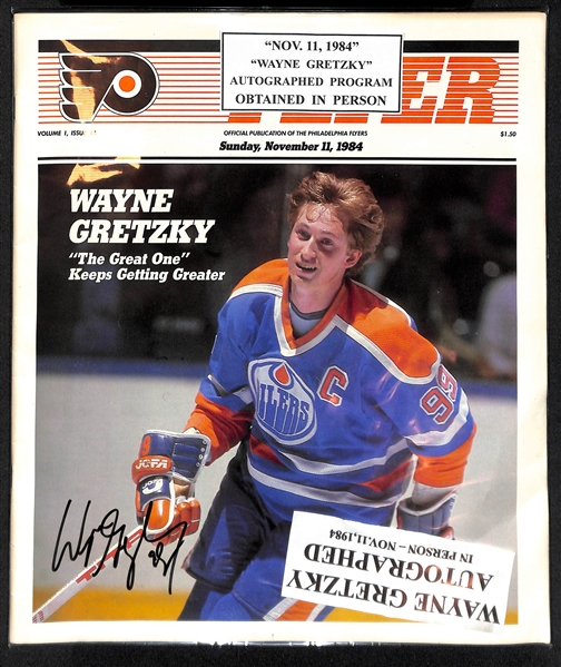 Wayne Gretzky Autographed Program (JSA Auction Letter)