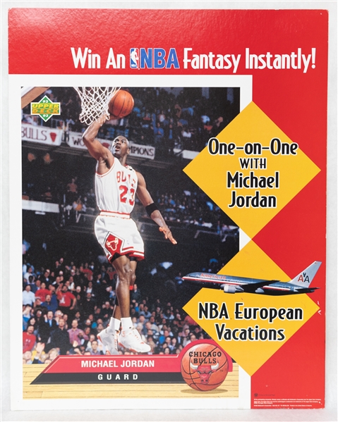 Large 28x22 Heavy Stock Michael Jordan Advertising Display (McDonald's, Upper Deck, & American Airlines Highlighted)