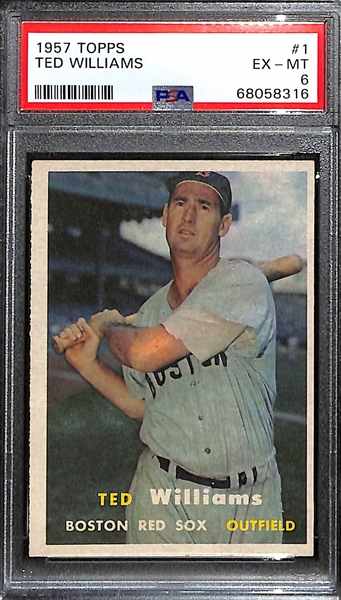 1957 Topps Ted Williams #1 Graded PSA 6