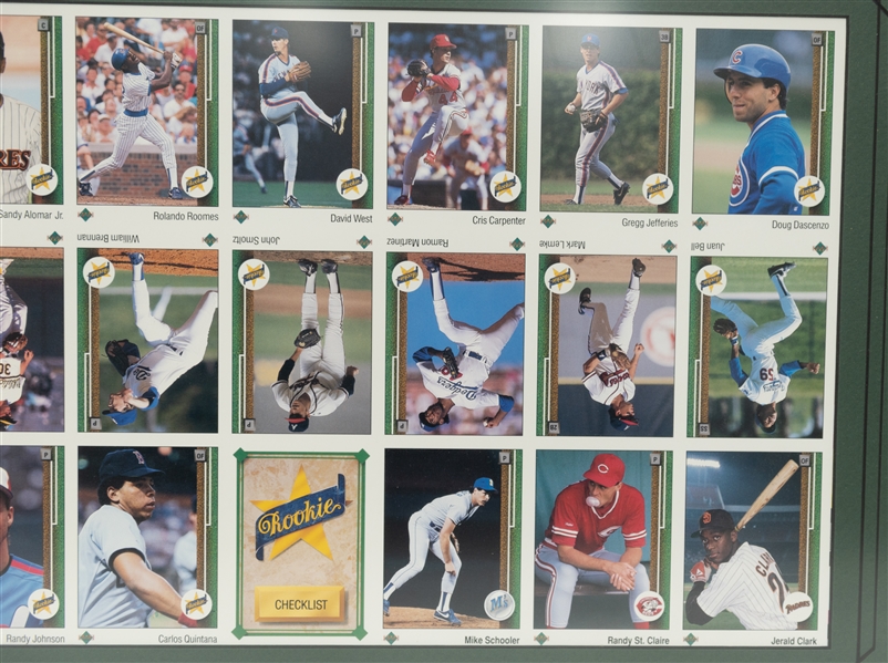 Nicely Framed 1989 Upper Deck Uncut Sheet with Rookie Set Inc. Ken Griffey Jr. Rookie (32x17 Framed)