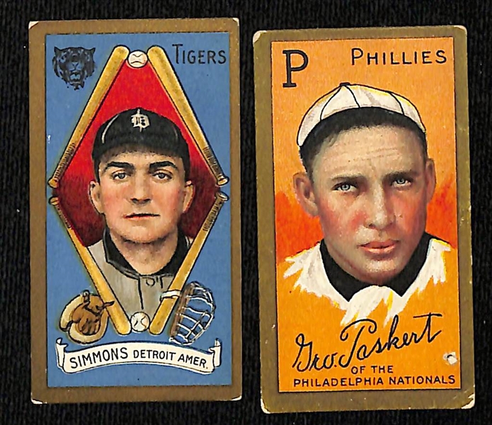 (4) 1911 T205 Gold Border Cards (Simmons - Detroit), Taskert (Phillies), Konetchy (Cardinals), Byrne (Pirates)