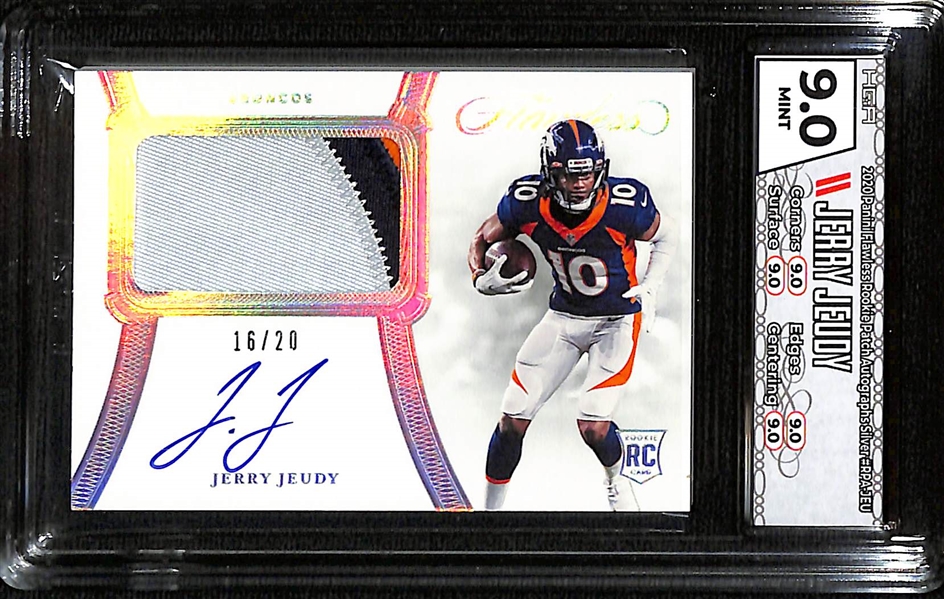 2020 Panini Flawless Rookie Patch Autographs Silver Jerry Jeudy HGA 9.0