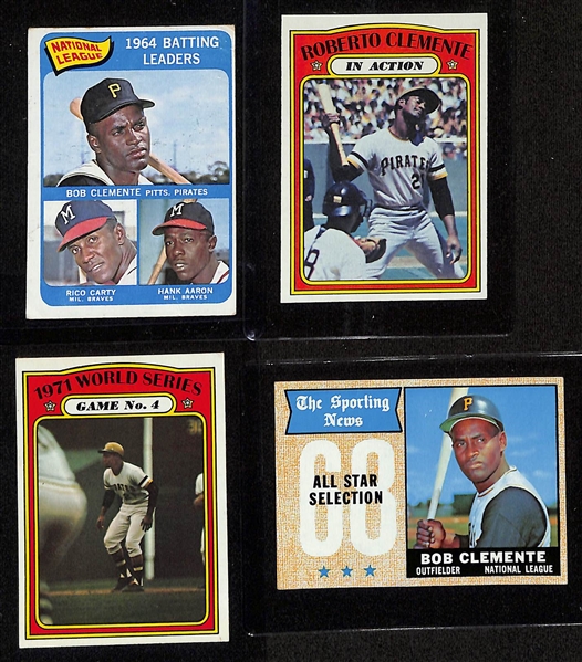 Lot of (9) Topps Roberto Clemente Baseball Cards w. 1966 Topps #300