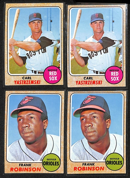 Lot of (600+) 1968 Topps Baseball Cards w. (2) Carl Yastrzemski Cards
