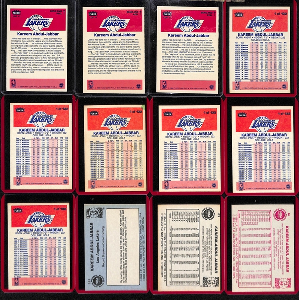 Lot of (30+) Kareem Abdul-Jabbar Basketball Cards w. (6) 1986 Fleer And More