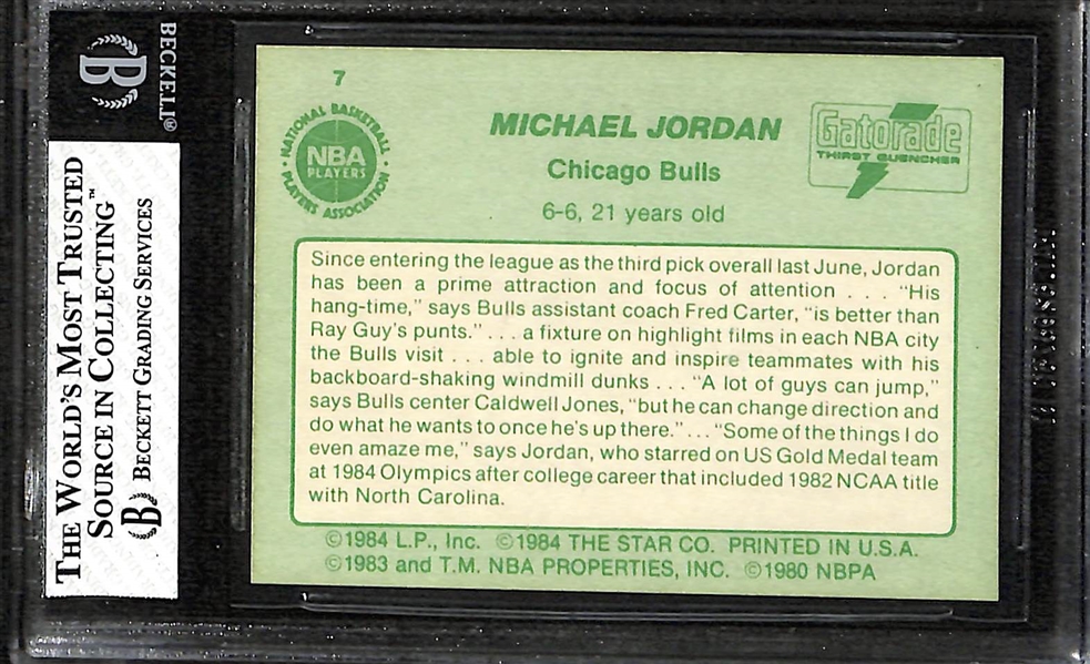 1985 Star Gatorade Slam Dunk Michael Jordan #7 Graded BGS 6.5