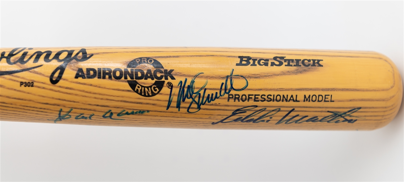 500 Home Run Player Signed Baseball Bat (9 Autos) w. Mays, Aaron, Schmidt, Jackson, McCovey, Killebrew, Mathews, Banks (JSA Auction Letter)