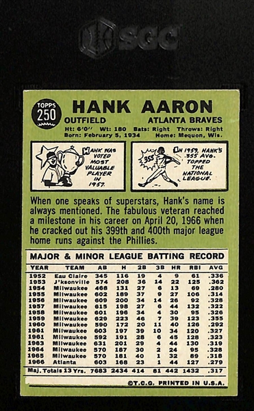 1967 Topps Hank Aaron #250 Graded SGC 6
