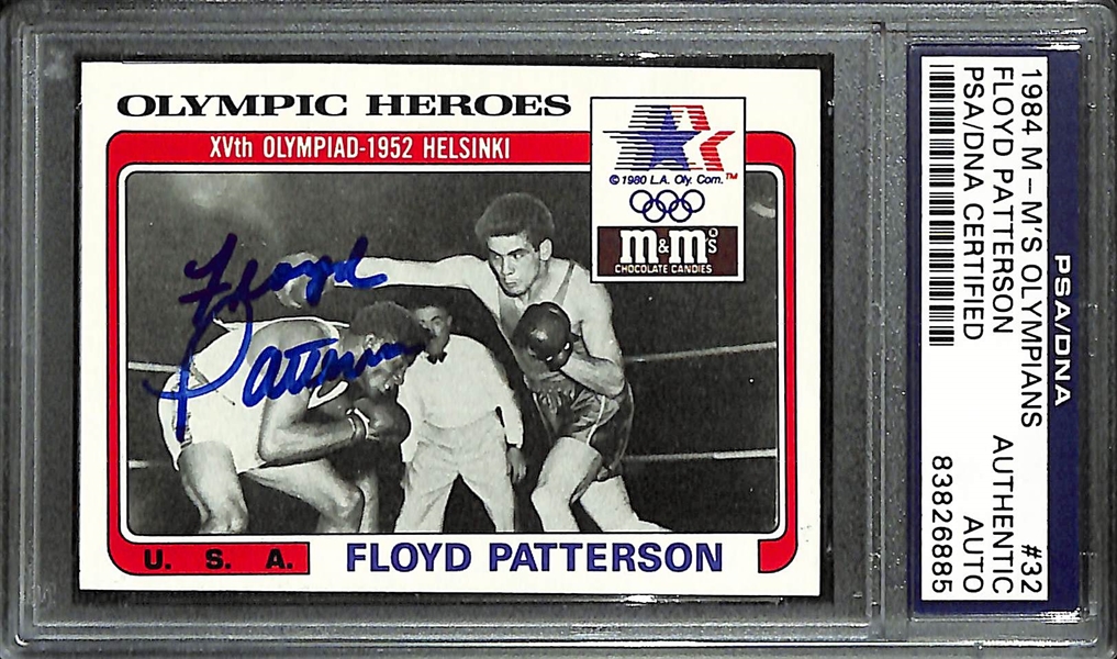 Lot of (3) MMA/Boxing Autographed Cards w. Floyd Patterson, Tito Ortiz and Islam Makhachev