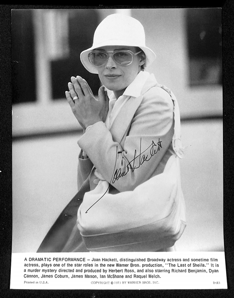 Lot of (10) Entertainment Autographed Photos/Magazine Pages w. Joan Hackett, Walter Brennan, Burt Lancaster, + (JSA Auction Letter)
