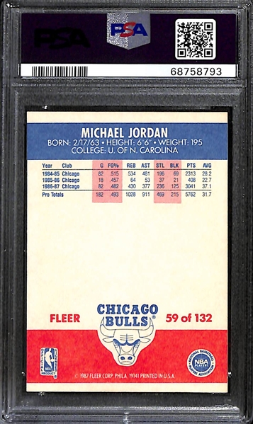 1987-88 Fleer Michael Jordan (2nd Year Card) #59 Graded PSA 8