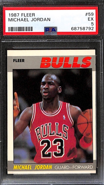 Lot of (2) 1987-88 Fleer Michael Jordan #59 Cards Graded PSA 7 and PSA 5
