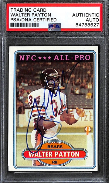 1980 Topps Walter Payton Signed Card (PSA/DNA Slabbed Authentic Auto)