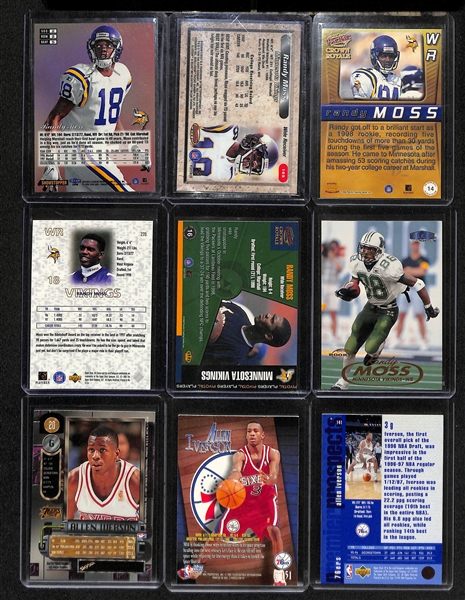Lot of (19) Mixed Sports Lot w. Rookies of Randy Moss, Kobe Bryant and Allen Iverson