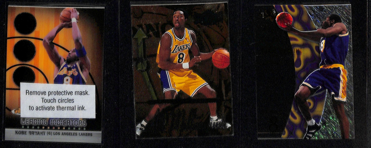 Lot of (9) Kobe Bryant Inserts w. 1999 Topps Gallery of Heroes, 2000-01 Stadium Club Chrome Eyes of the Game and More