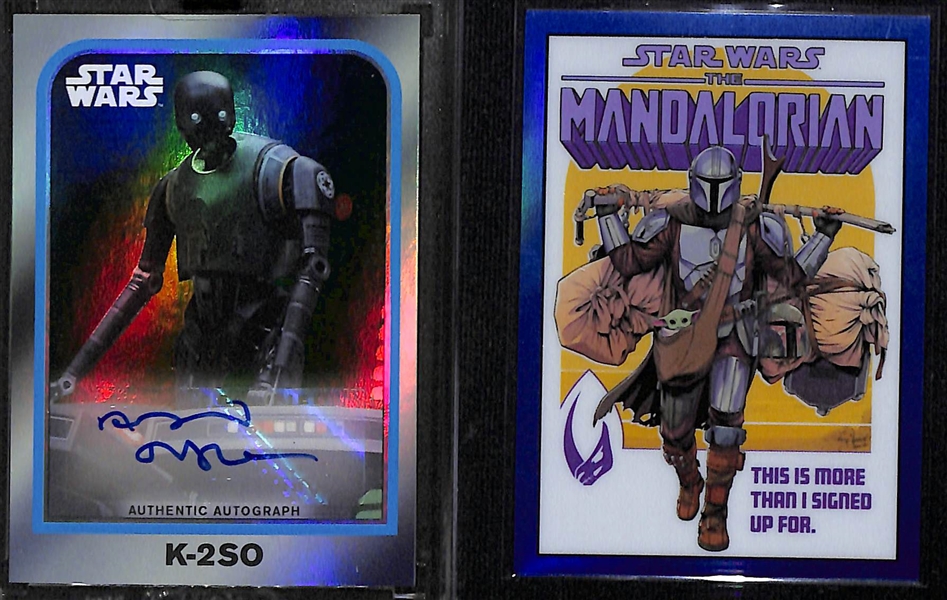 Lot of (10) Modern Star Wars Cards w.(4) Autographs Inc. K-2SO Autograph #d 01/25, 2022 Topps Chrome Comic Book Artwork Card CC-1 The Mandalorian #d /99, and More!