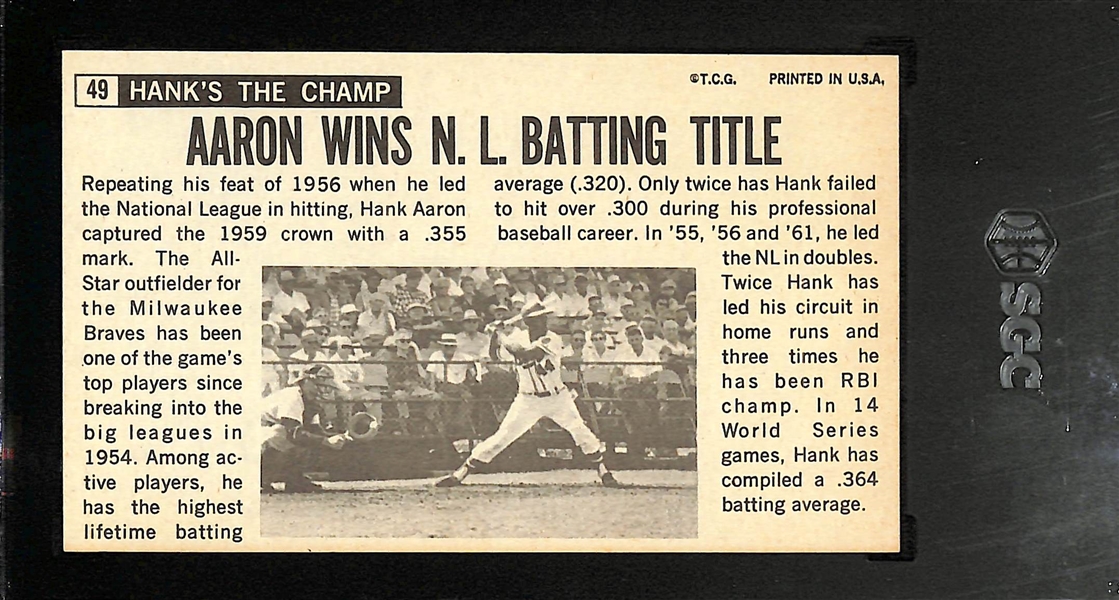 High-Grade 1964 Topps Giants Hank Aaron #49 Graded SGC 8.5 NM-MT+