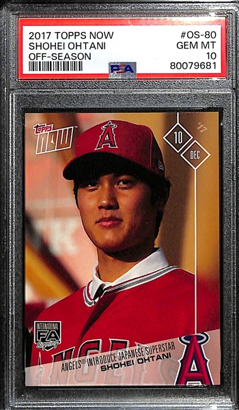 2017 Topps Now Shohei Ohtani #OS-80 Off-Season Rookie Card Graded PSA 10 Gem Mint (His Only 2017 Rookie Card in an Angels Uniform!)