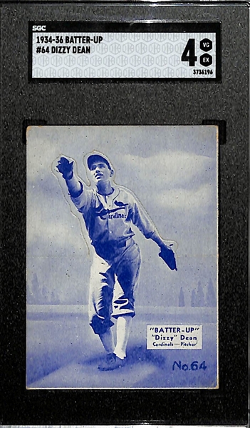 1934-36 Batter-Up #64 Dizzy Dean Graded SGC 4