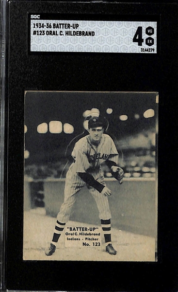 1934-36 Batter-Up Lot w. #90 Ralph Birkhofer (SGC 3), #123 Oral C. Hildebrand (SGC 4), & #137 Stan Hack (SGC 4)