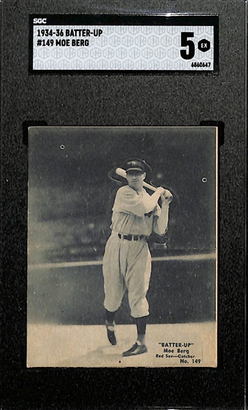 1934-36 Batter-Up #149 Moe Berg Graded SGC 5